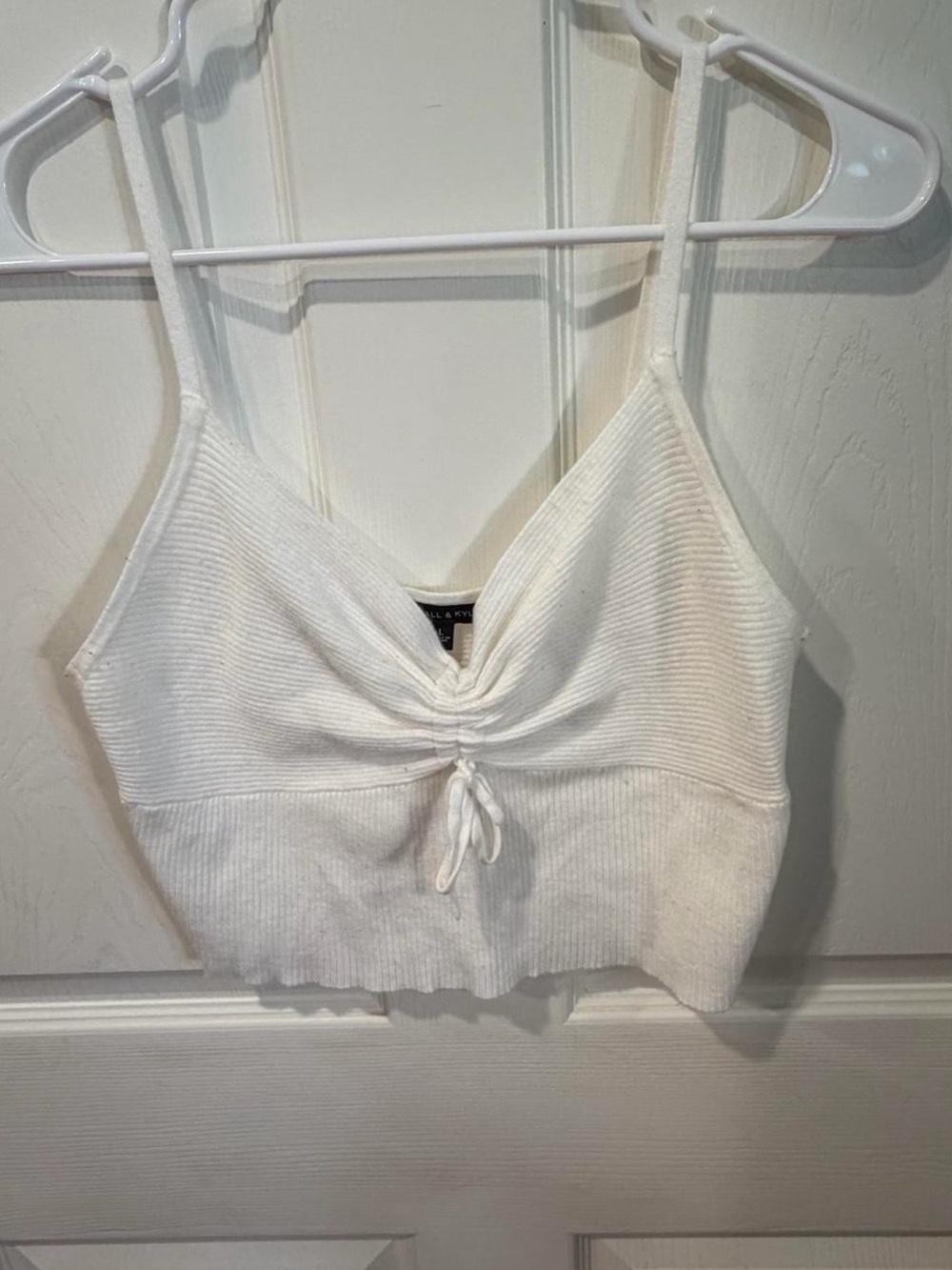 White Ruched Knit Camisole Top -  Women
